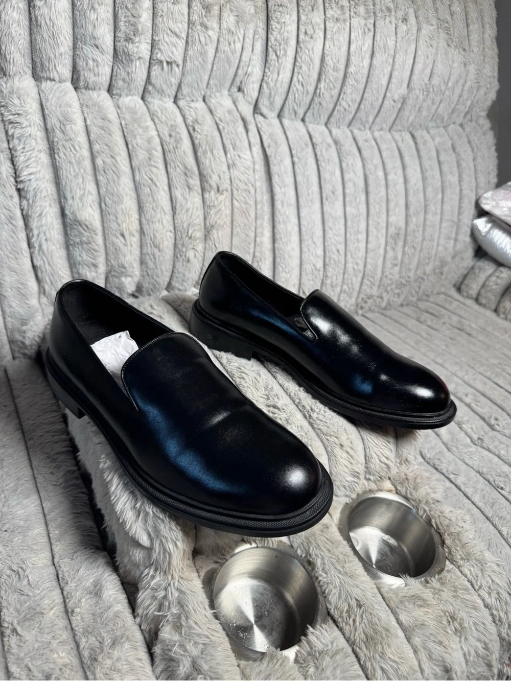 Zara Black Leather Slip-On Men’s Loafers
